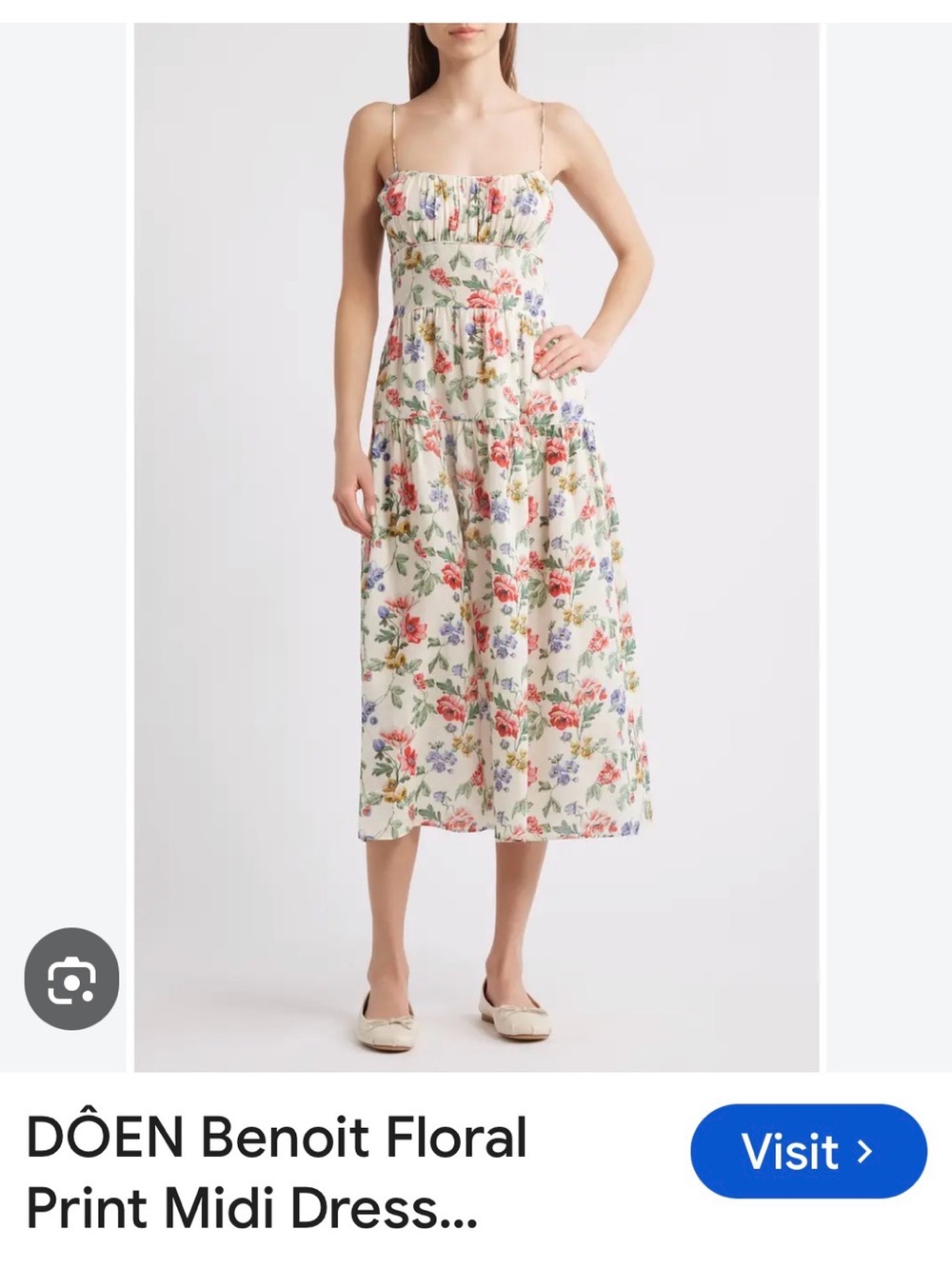 Floral Smocked Sundress in Cream by Doen - Picture 2 of 6